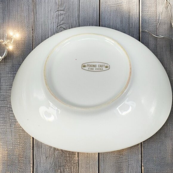 Vintage Perking East Fine Porcelain China Oval Dish Plate Pheasant Bird Pattern - Picture 2 of 13